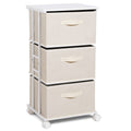 Black 3-Drawer Vertical Fabric Storage Dresser