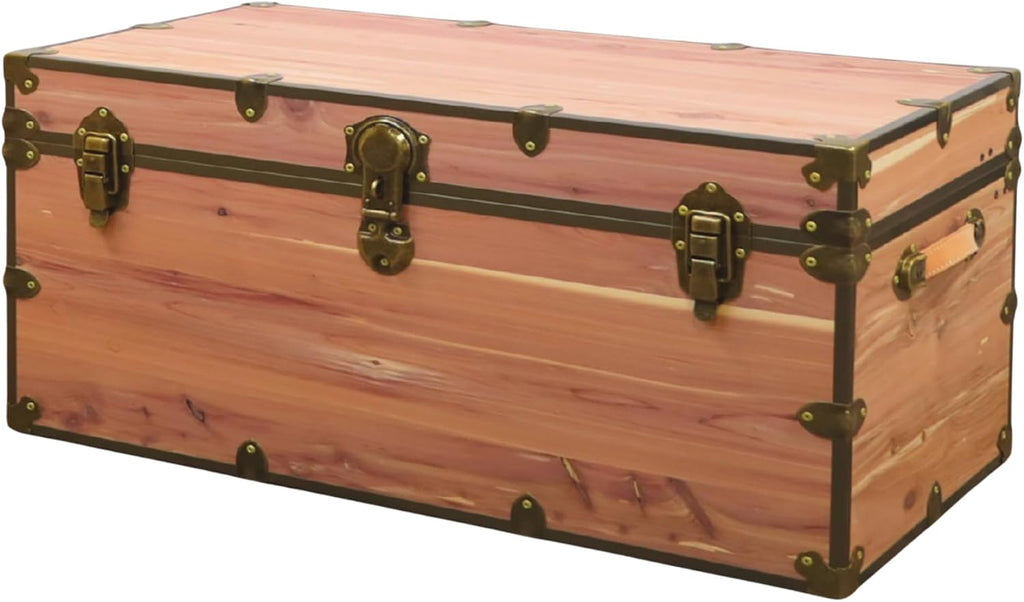 Large Cedar Storage Chest with Antique Brass Hardware