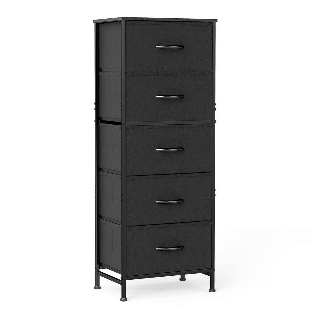 Black 3-Drawer Wheeled Fabric Storage Dresser