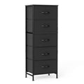 Black 3-Drawer Wheeled Fabric Storage Dresser