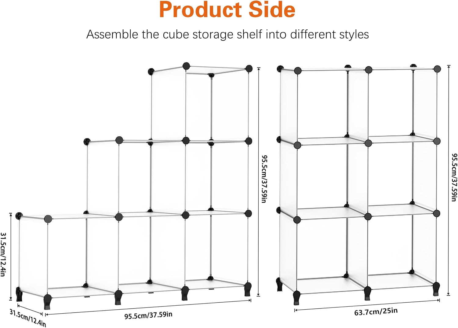 6-Cube Metal Frame Closet Storage Organizer