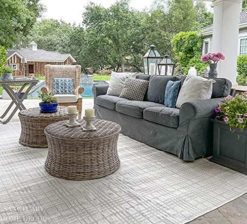 Natural Handwoven Rattan Round Coffee Table Ottoman