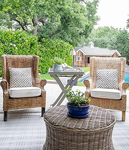 Natural Handwoven Rattan Round Coffee Table Ottoman