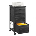 White Rolling Lockable Fabric Drawer File Cabinet