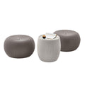 2 Pack Knit Storage Pouf Ottoman for Indoor Outdoor Use