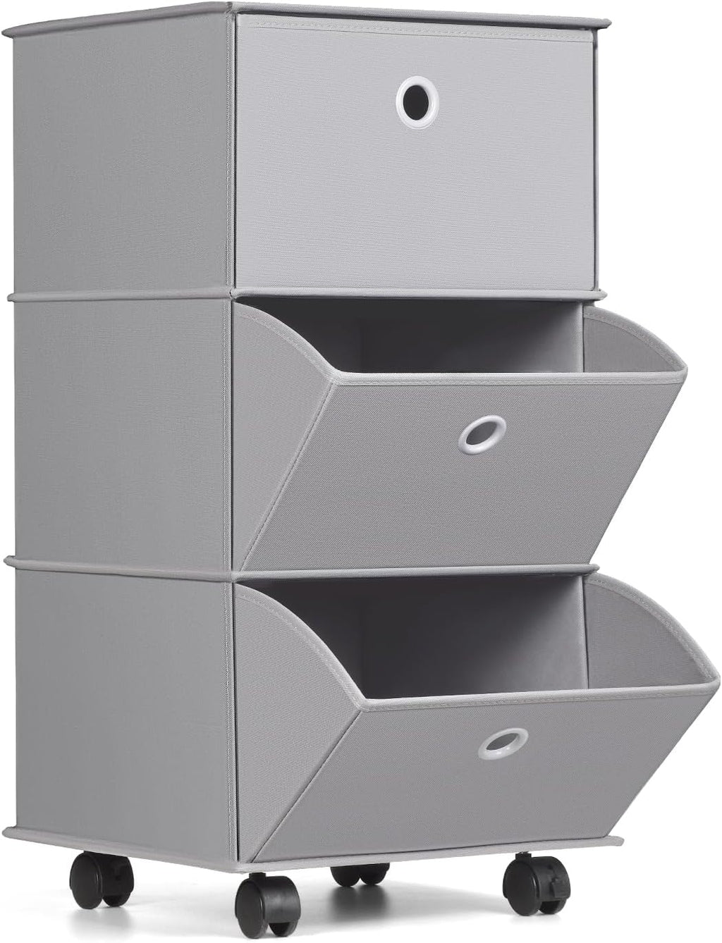 Grey Folding Rolling Drawer Closet Organizer