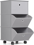 Grey Folding Rolling Drawer Closet Organizer