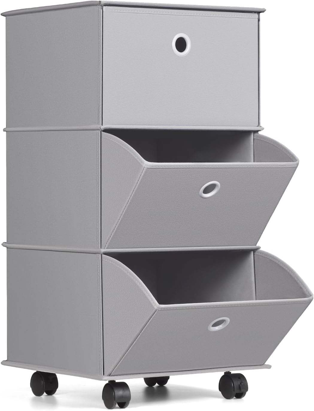 Grey Folding Rolling Drawer Closet Organizer