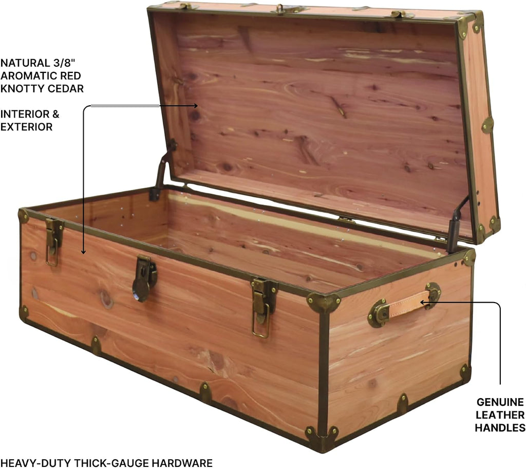 Large Cedar Storage Chest with Antique Brass Hardware