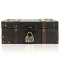 Vintage Lock Wooden Keepsake Storage Chest