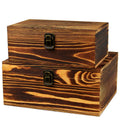 2 Pack Lockable Rustic Wooden Storage Boxes
