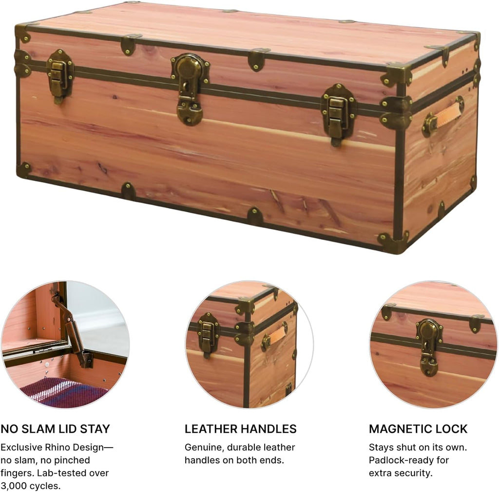 Large Cedar Storage Chest with Antique Brass Hardware