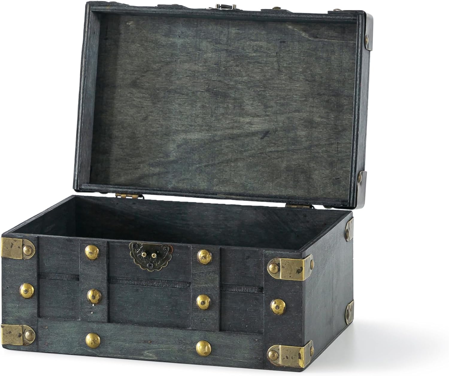 Small Vintage Wooden Chest with Hinged Storage Lid