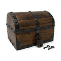 Large Antique Wooden Chest with Iron Rivets Lock