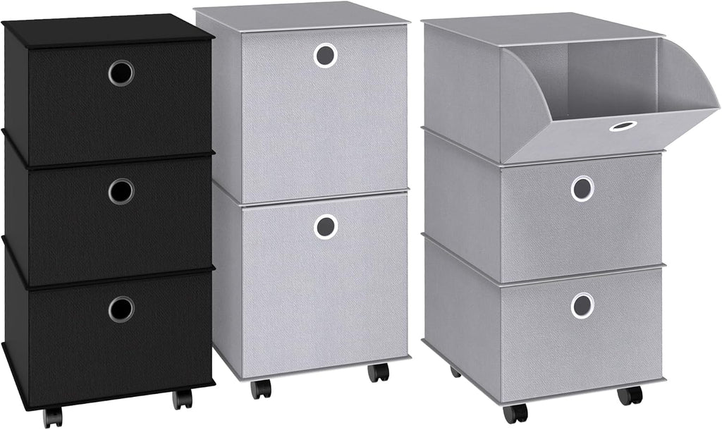 Grey Folding Rolling Drawer Closet Organizer