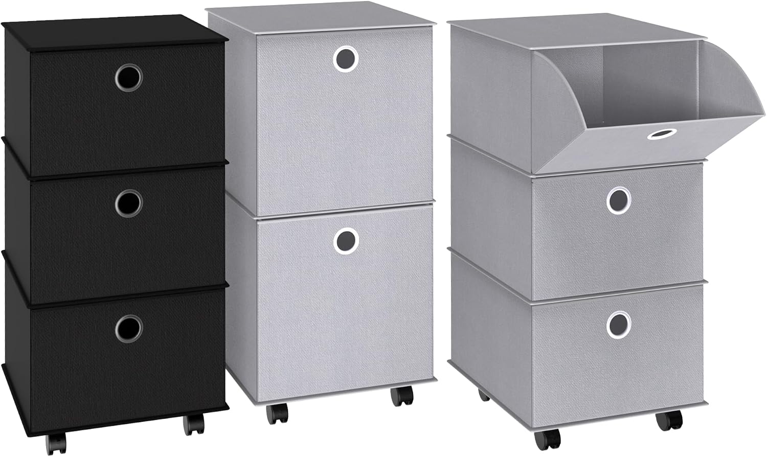 Grey Folding Rolling Drawer Closet Organizer