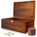 Acacia Wood Lockable Keepsake Storage Chest with Lid