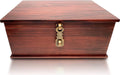 Antique Wooden Storage Box with Metal Latch Lid