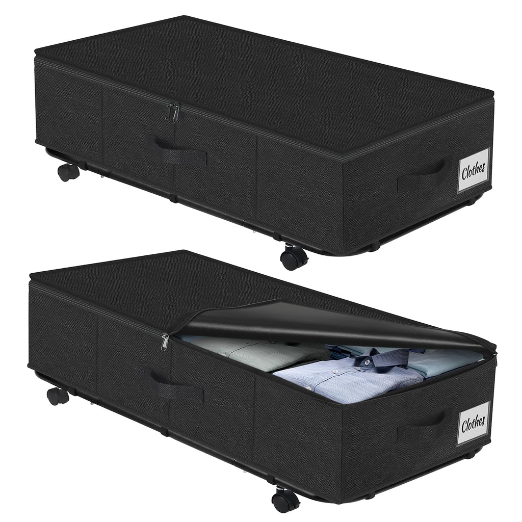 Grey Wheeled XXL Under Bed Storage Bins