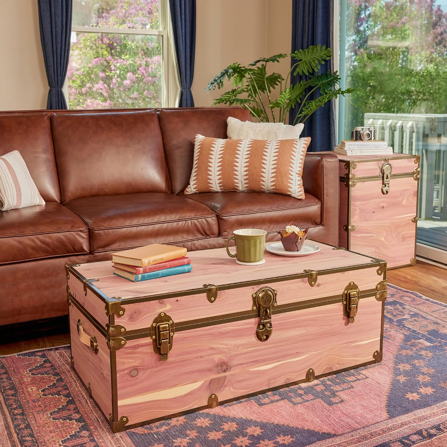 Large Cedar Storage Chest with Antique Brass Hardware