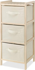 Pine Wood 3-Drawer Fabric Storage Chest
