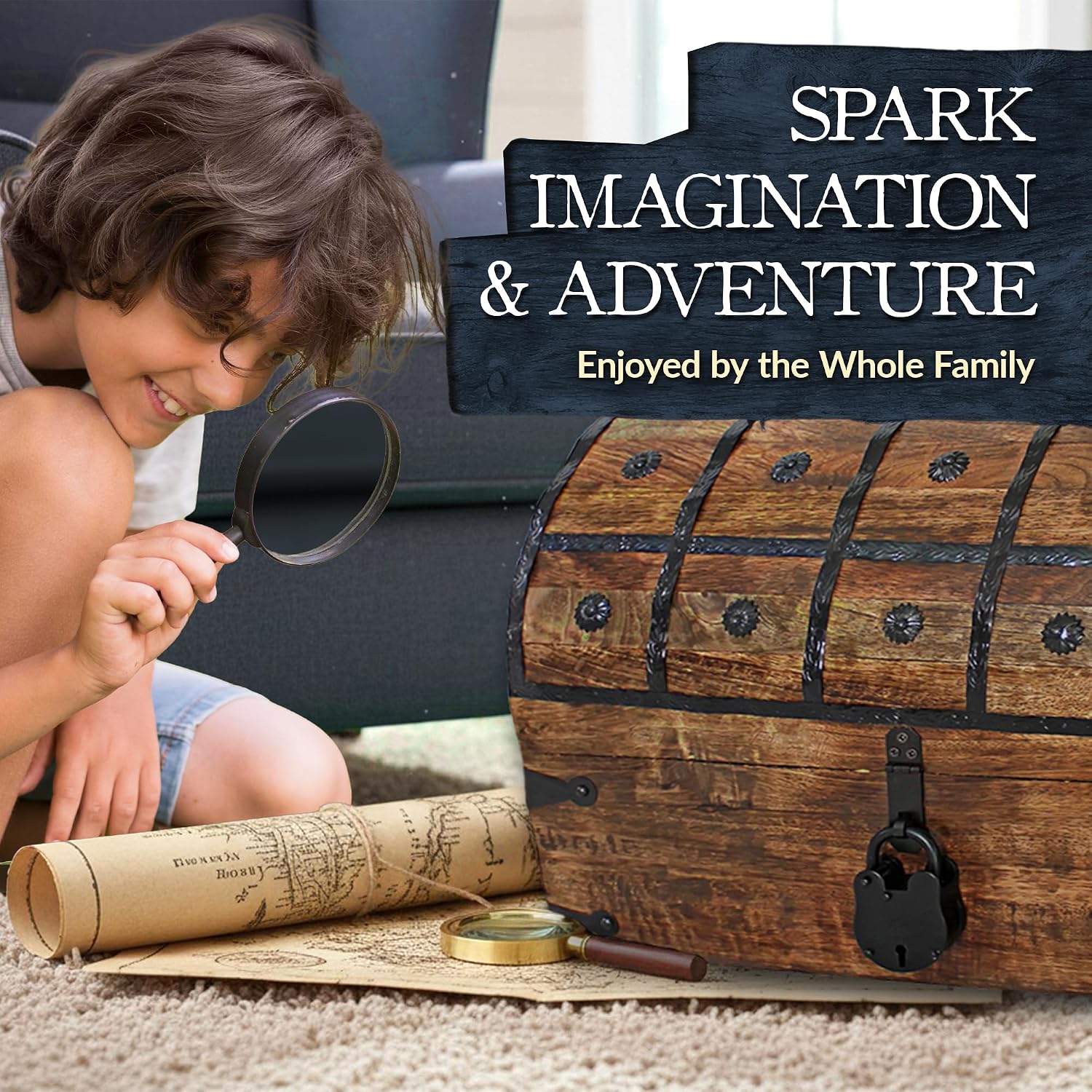 XX-Large Handmade Lockable Kids Pirate Treasure Chest