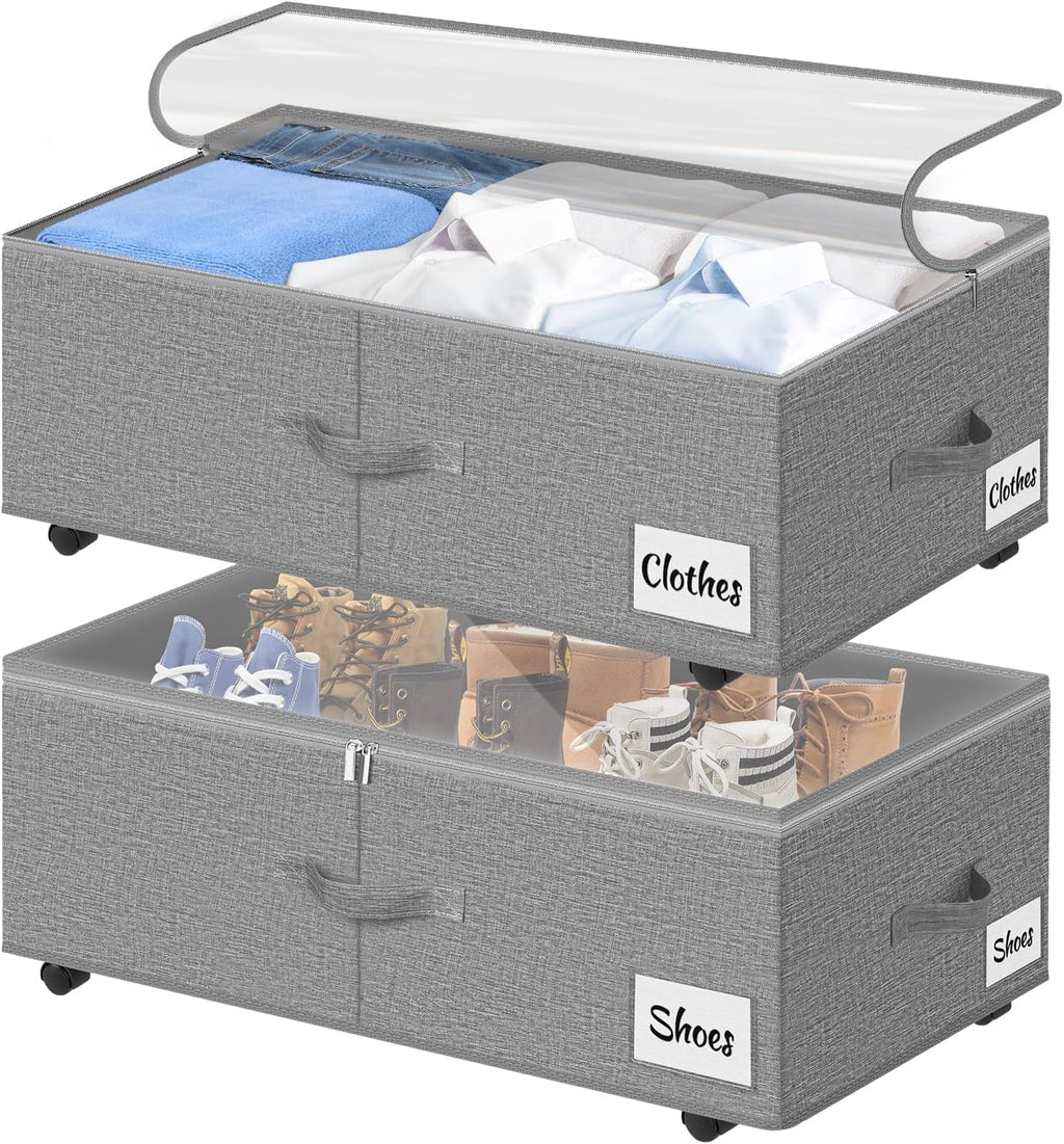 Grey Wheeled XXL Under Bed Storage Bins