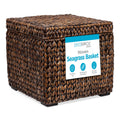 Abaca Seagrass Woven Cube Storage Ottoman Table