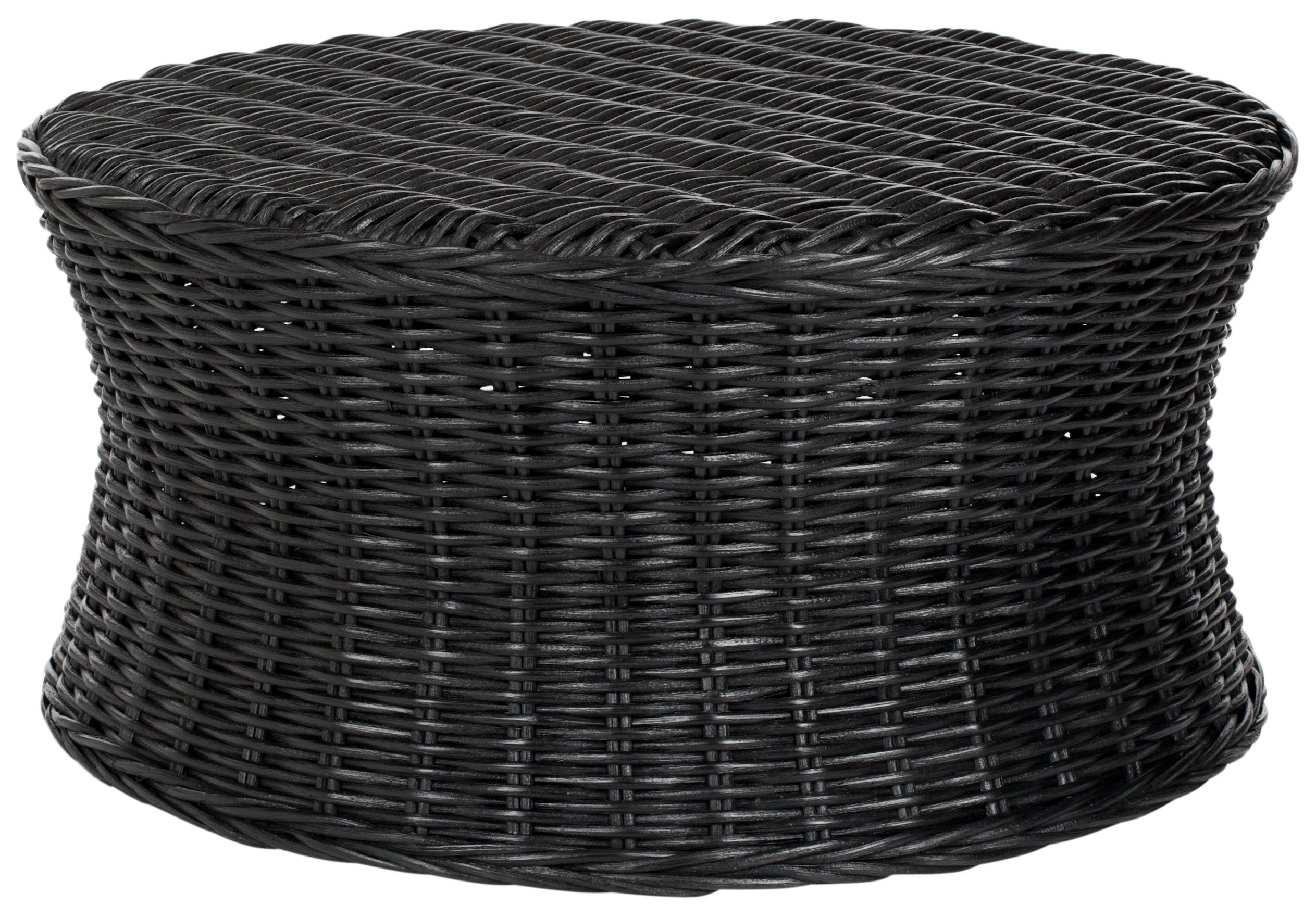 Natural Handwoven Rattan Round Coffee Table Ottoman