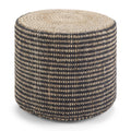 Hand Braided Jute Round Pouf Ottoman Foot Stool